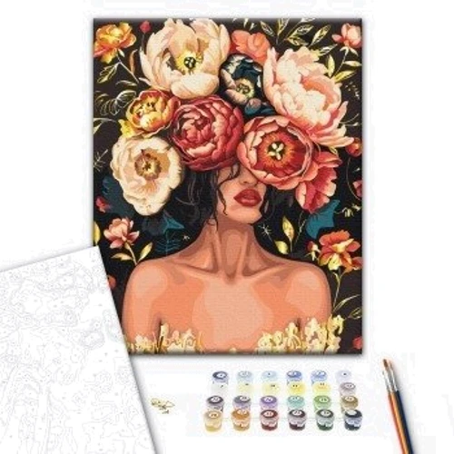 Картина по номерам Brushme Корона из лепестков с флуоресцентными красками 40х50 см (BS54014): Производитель Brushme