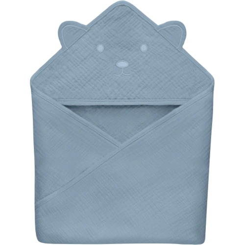 Полотенце с капюшоном Lionelo Muslin Hooded Towel Grey Sky (LO-MUSLIN HOODED TOWEL GREY SKY): undefined undefined