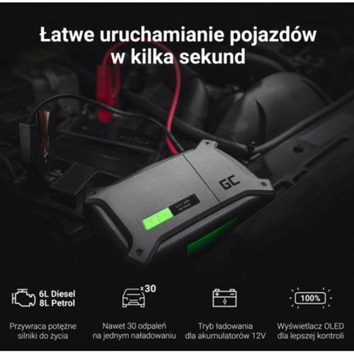 Пуско-зарядное устройство (стартер) Powerbank Green Cell PowerBoost 2000А 60W фото 7
