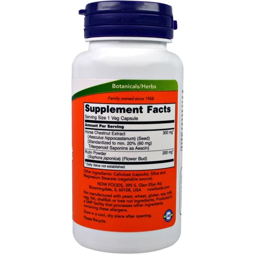 NOW Foods Horse Chestnut 300 mg 90 caps (Конский каштан и рутин): Форма выпуска Капсулы
