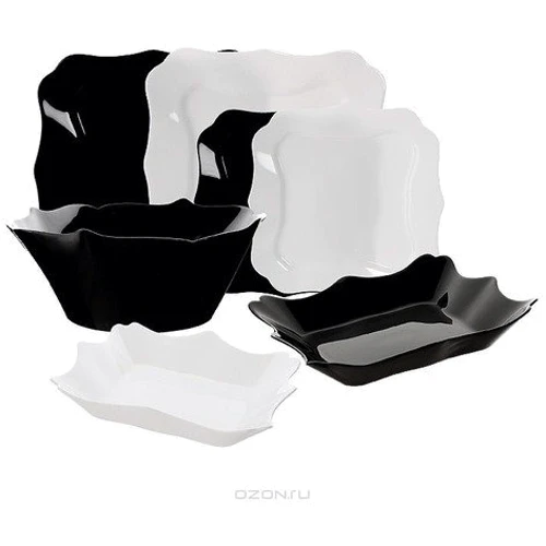 Столовый сервиз Сервиз Luminarc Authentic Black/White E6195 (19 пр.): Количество персон 6