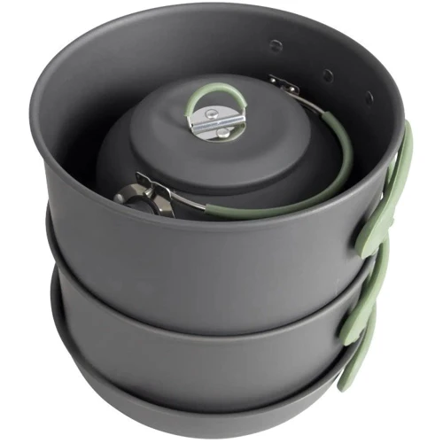 Набор посуды Bo-Camp Explorer XL 4 Pieces Hard Anodized Grey/Green (2200249) (DAS302116) фото 9