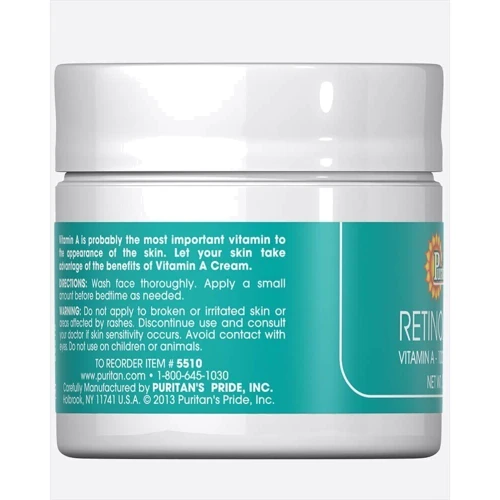 Puritan's Pride Retinol Cream Vitamin A 100,000 IU Per Ounce 2 Cream 120 ml: Час застосування Денний