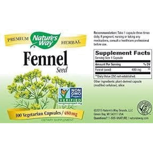 Nature's Way Fennel Seed 480 mg 100 Caps Фенхель: Форма выпуска Капсулы