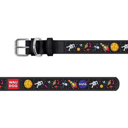 Ошейник для собак WAUDOG Design с QR паспортом рисунок NASA21 M 2x30-39 см черный: Производитель WAUDOG