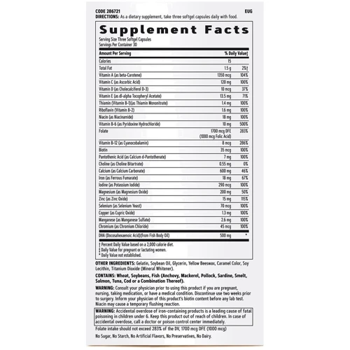 GNC Women's Multivitamin Prenatal Formula with DHA & Iron, 90 Capsules: Тип мультивітаміни