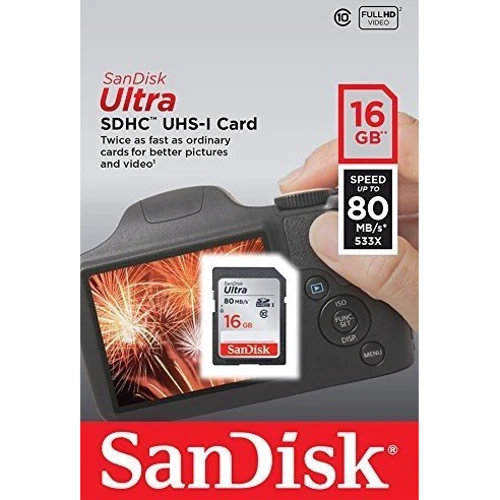 Карта пам'яті SanDisk 16GB SDHC Class 10 UHS-I Ultra (SDSDUNC-016G-GN6IN): Обсяг 16 Гб