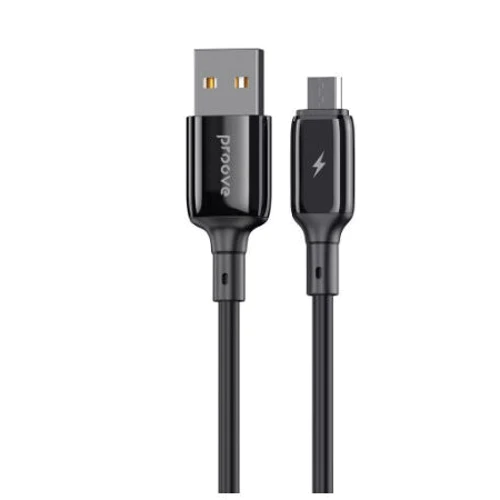 Кабель Proove USB Cable to microUSB Flex Metal 2.4A 1m Black (CCFM20001301)