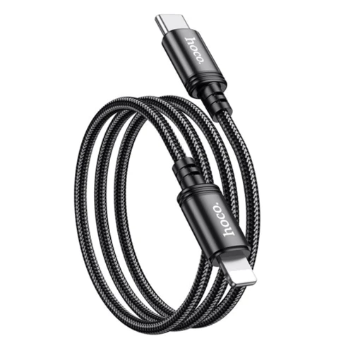 Кабель Hoco Cable USB-C to Lightning X89 Wind 2.4A 20W 1m Black: Длина 1 м