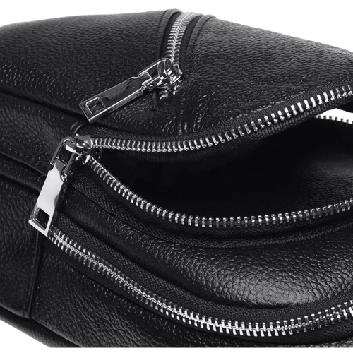 Чоловіча сумка-слінг Borsa Leather чорна (k16603-black): Тип ручки Плечовий ремінь, Без ручки