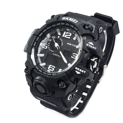 Наручний годинник Skmei 1155 Black White: Водонепроникність 5 ATM