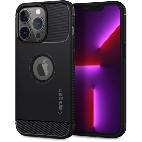 Чохол для iPhone Spigen Rugged Armor Matte Black (ACS03257) для iPhone 13 Pro