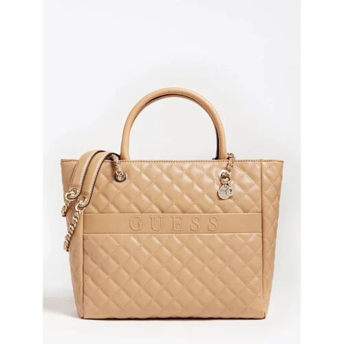 Женская сумка тоут Guess Illy Elite Tote темно-бежевая (HWVG7970230-BEI)