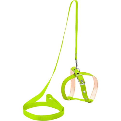 Шлея з повідцем Collar капронова для котів 14 мм 125 см зелена (05445)
