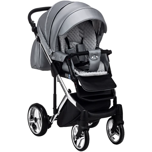 Коляска 2 в 1 Adamex Chantal Star Polar (Chrome) шкіра 100% Star 122 (624718): Матеріал коліс поліуретан
