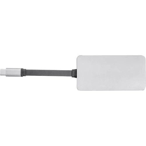 Адаптер PowerPlant Adapter USB-C to HDMI+USB3.0+USB-C+RJ45 (CA911691): Колір серый