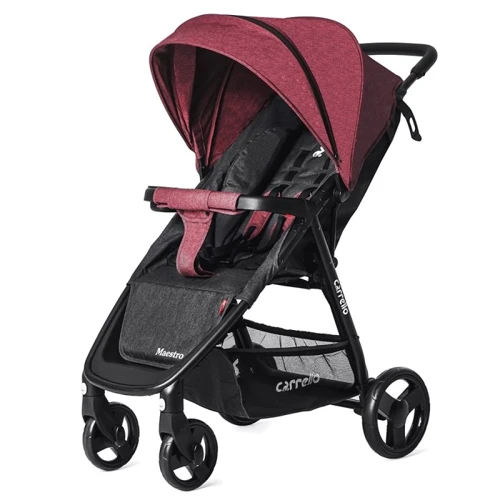 Прогулочная коляска Carrello Maestro CRL-1414/1 Strawberry Red Лен + дождевик