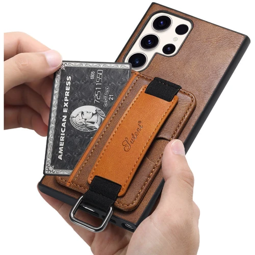Чохол для телефона Epik Leather Case Wallet and Straps Brown для Samsung S928 Galaxy S24 Ultra: Колір коричневый