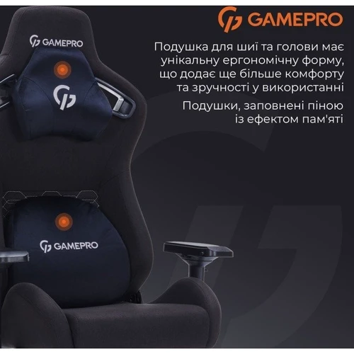 Игрово кресло Gamepro GC900DB Size XL Fabric Black фото 15