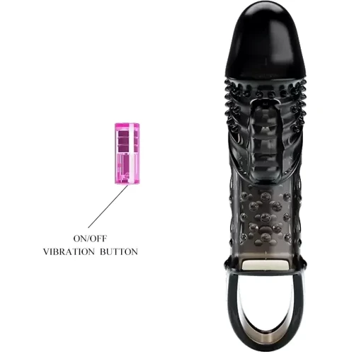 Удлиняющая насадка с вибростимуляцией BAILE PRETTY LOVE - PENIS SLEEVE Cecelia, BI-026242-1