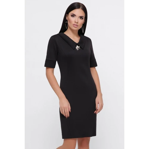 Платье FashionUp PL-1799A 48 черное повседневное до середины бедра