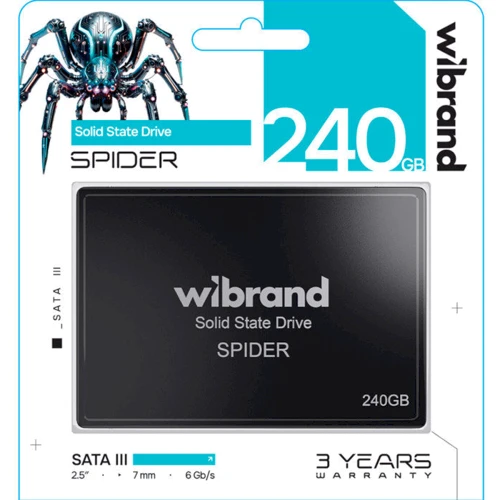 Wibrand Spider 240GB 2.5 (WI2.5SSD/SP240GBST): Тип накопичувача внутренний