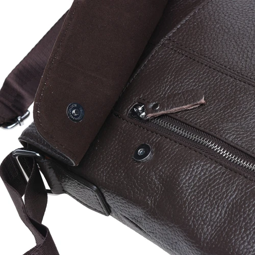 Мужская сумка планшет Borsa Leather коричневая (K15103-brown): Тип ручки Плечевой ремень, Без ручки