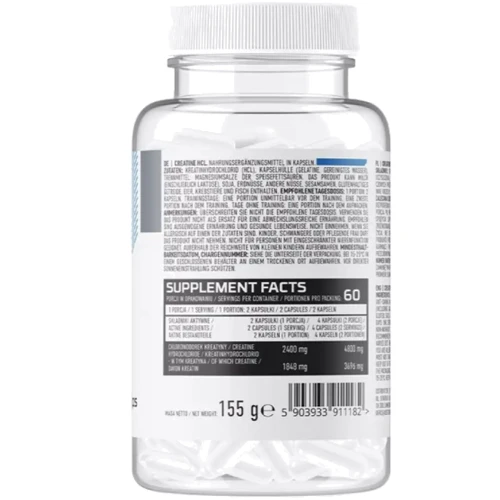 Креатин OstroVit Creatine HCL 120 caps / 60 servings: Пол Унисекс