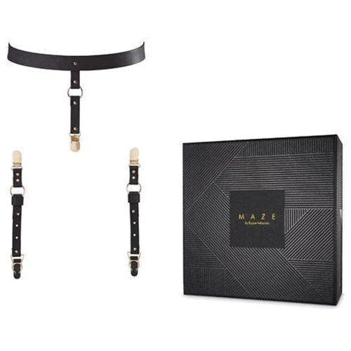 Подтяжки Bijoux Indiscrets MAZE - Suspender Belt for Underwear and Stockings Black
