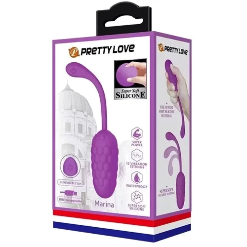 Виброяйцо с рельефным дизайном Pretty Love MARINA, BI-014708