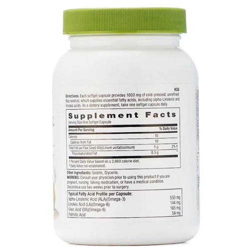 GNC Super Foods Flax Seed Oil Жирные кислоты Омега-3 1000 мг 90 капсул: Тип Омега 3