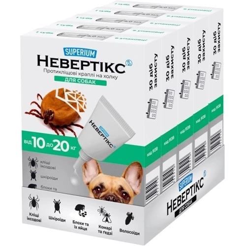Противоклещевые капли Superium Nevertix на холку для собак 10-20 кг (9138): Тип Капли