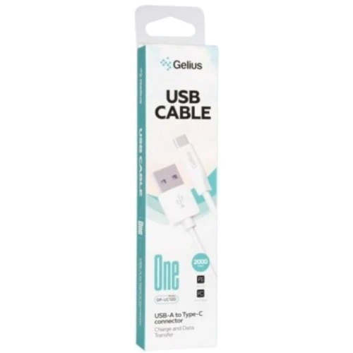 Кабель Gelius USB Cable to USB-C One 2m White (GP-UC120): Тип USB Cable - USB-C