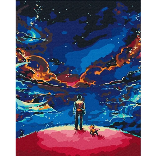 Картина за номерами Brushme Маленький принц у космосі 40x50 см (BS30081)