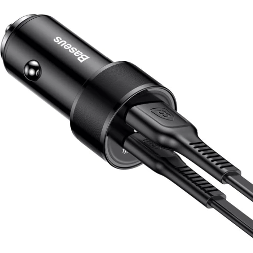 Зарядное устройство Baseus USB Car Charger Small Screw USB 3.0+USB-C 36W Black (CAXLD-A01): Кабель в комплекте отсутствует