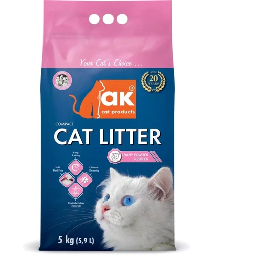 Наполнитель Akcat Compact cat litter бентонитовый детская присыпка 5кг 5.9л (AKMN009)