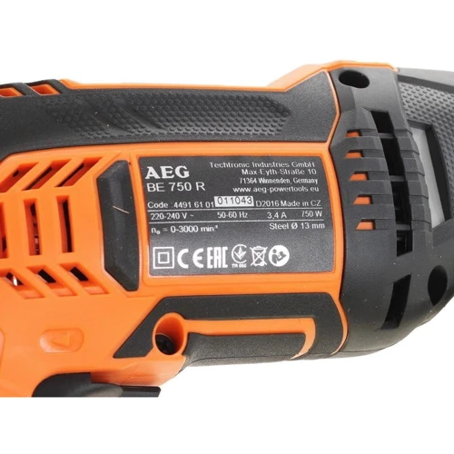Дриль AEG BE750RE 750Вт (4935449160): Тип патрона швидкозажимний