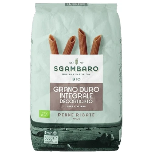 Макаронні вироби Sgambaro Bio Penne Rigate Grano Duro Integrale Decorticato 500 г (8009385131455)