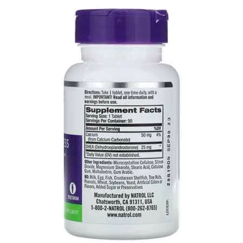 Natrol DHEA Дегидроэпиандростерон ДГЕА 25 мг 90 таблеток: Форма выпуска Таблетки