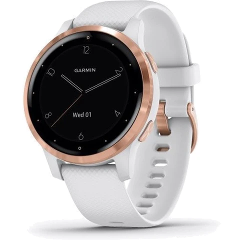 Смарт-часы Garmin vivoactive 4S Rose Gold Stainless Steel Bezel with White Case and Silicone Band (010-02172-22)