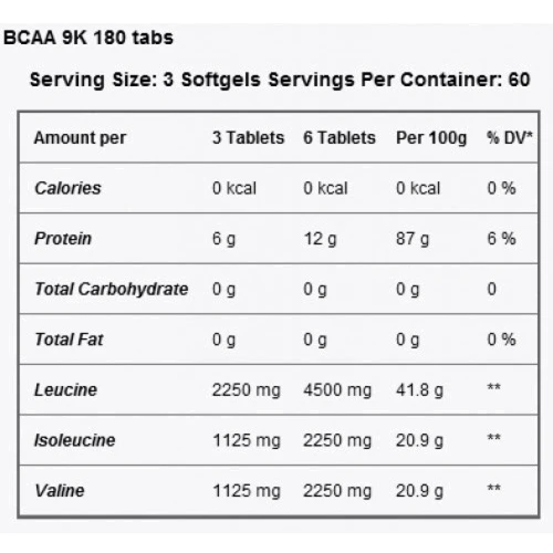 Аминокислота для спорта MEX BCAA 9K 180 tabs: Вкус Без вкуса