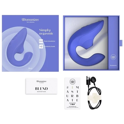 Вибратор кролик с вакуумной стимуляцией Womanizer Blend Vibrant Blue