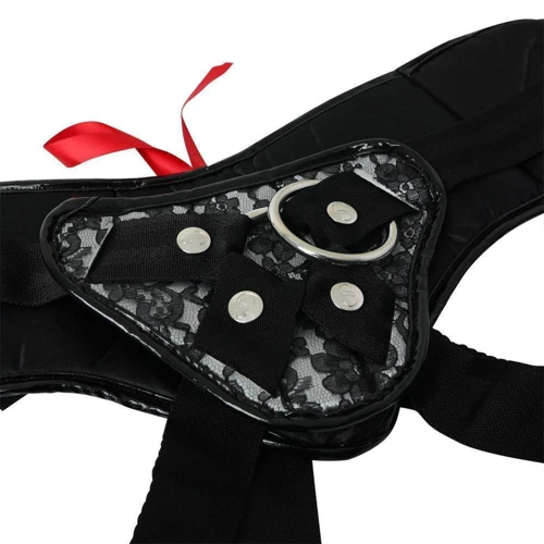 Трусы для страпона Sportsheets - Plus Grey & Black Lace Corsette Strap On