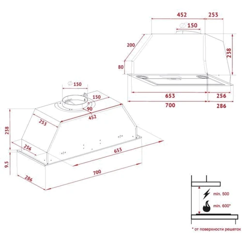 Вытяжка Perfelli BIET 7854 WH 1200 LED фото 8