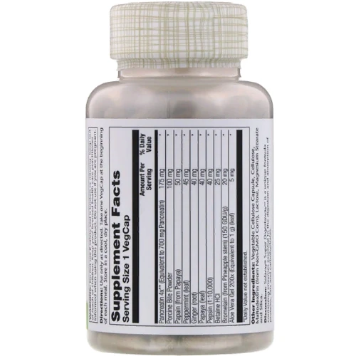 Solaray, Super Digestaway, Digestive Enzyme Blend, 180 VegCaps (SOR-04802): Тип Пищеварительные ферменты