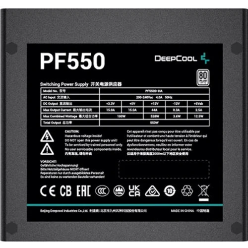 Блок питания DeepCool PF550 (R-PF550D-HA0B-EU): Мощность, Ватт 550