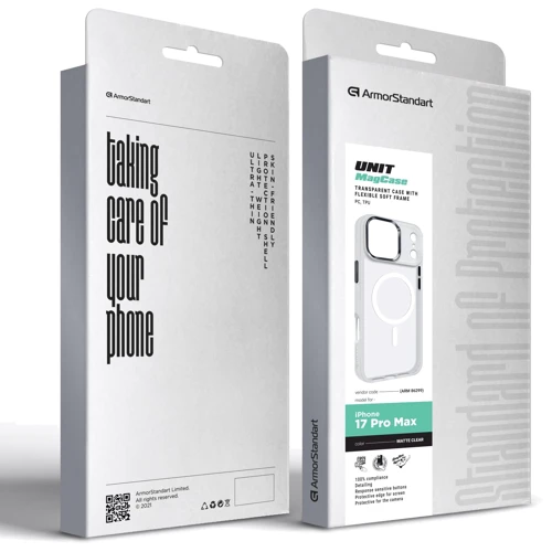 Чехол для iPhone ArmorStandart Unit MagCase Matte Clear for iPhone 17 Pro Max (ARM86299)