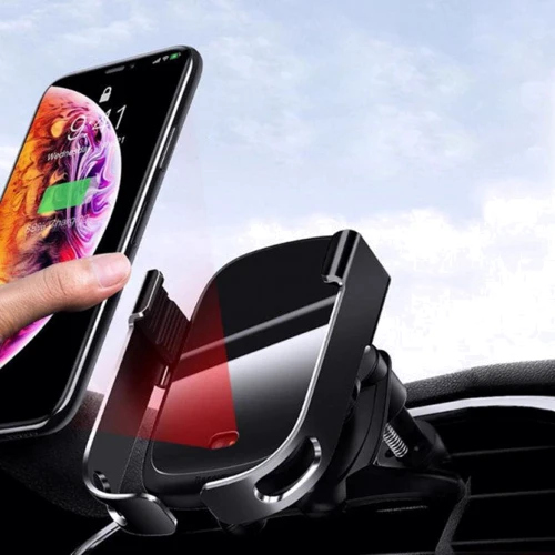 Держатель Baseus Car Holder Wireless Charger Air Vent Rock Solid Electric 10W Black (WXHW01-01) фото 5