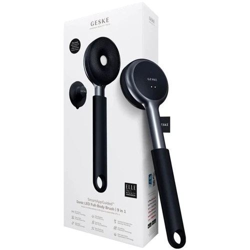 Звукова світлодіодна щітка для тіла GESKE Sonic LED Full-Body Brush&Intensive Exfoliator 9в1 black