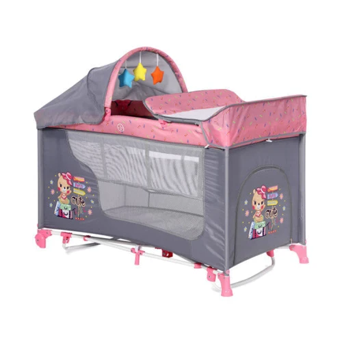 Манеж Lorelli MOONLIGHT 2L ROCKER (pink travelling)